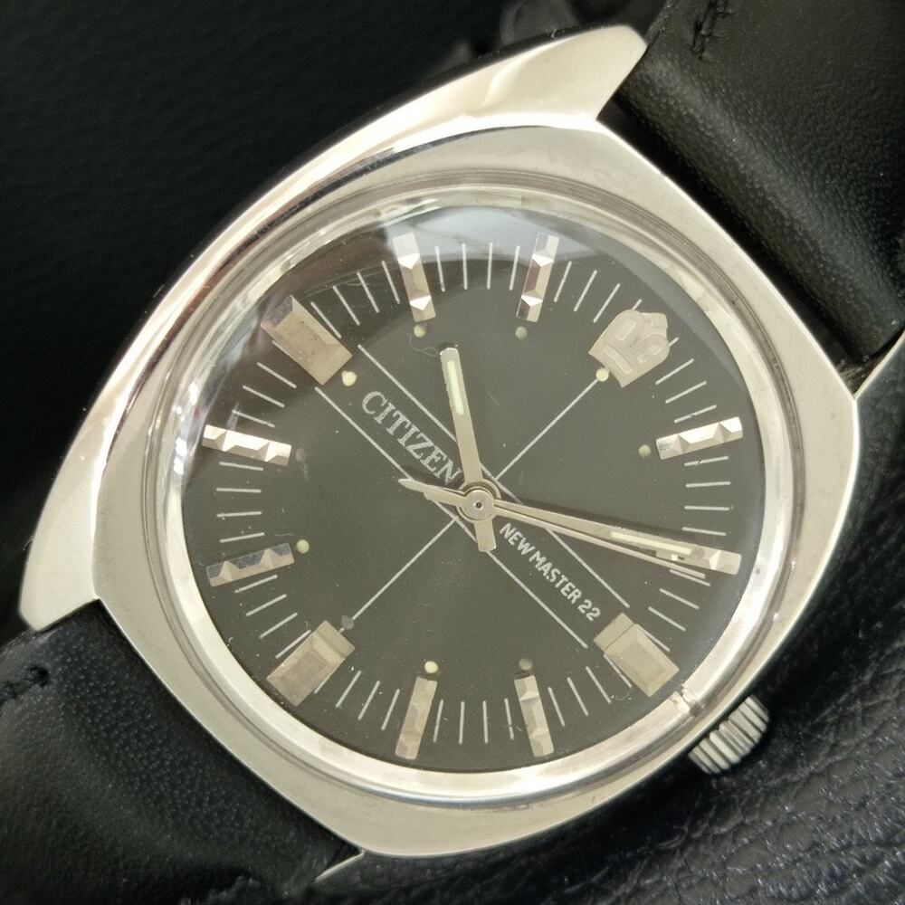 Vintage 1988 Citizen Manual Wound Mens Silver Watch & Silver Accents
